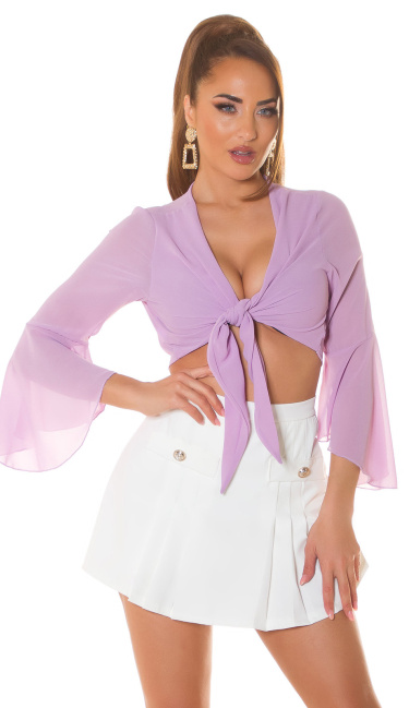 Crop Blouse to tie Lilac